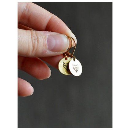 round short fox earrings