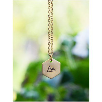 hexagon mountain necklace
