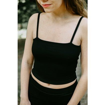 Tílko Minile Crop-top Black