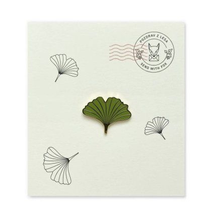Pin Pozdrav z lesa Ginkgo zelené