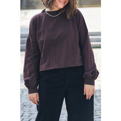 Mikina Minile Fluff Dark Brown