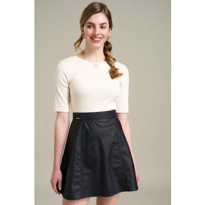 Appre eshop topy upletovy top s vystrihem z organickée GOTS bavlny rukavy k lokti kremovy (6)