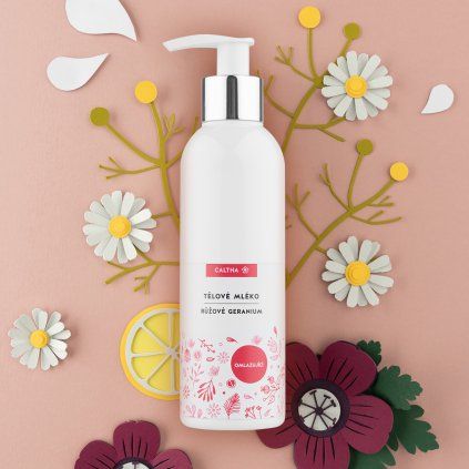 CALTHA Tělové mléko RŮŽOVÉ GERANIUM
