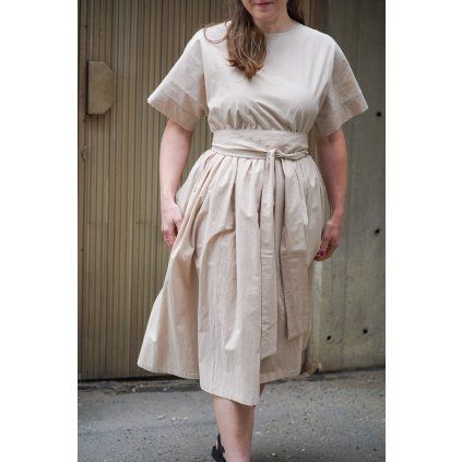 Šaty Minile Wide Poplin Nude