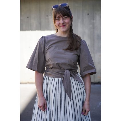 Halenka Minile Wrap Poplin Taupe