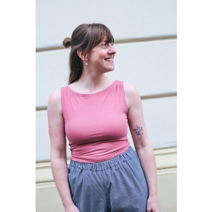 Tílko Minile Crop-top Oboustranné Blush