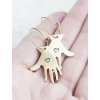 heart hand earrings