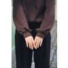 Mikina Minile Fluff Dark Brown