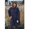 Šaty Minile Simple Puff Seersucker Dark Blue