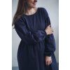 Šaty Minile Simple Puff Seersucker Dark Blue