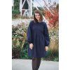 Šaty Minile Simple Puff Seersucker Dark Blue