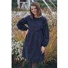 Šaty Minile Simple Puff Seersucker Dark Blue